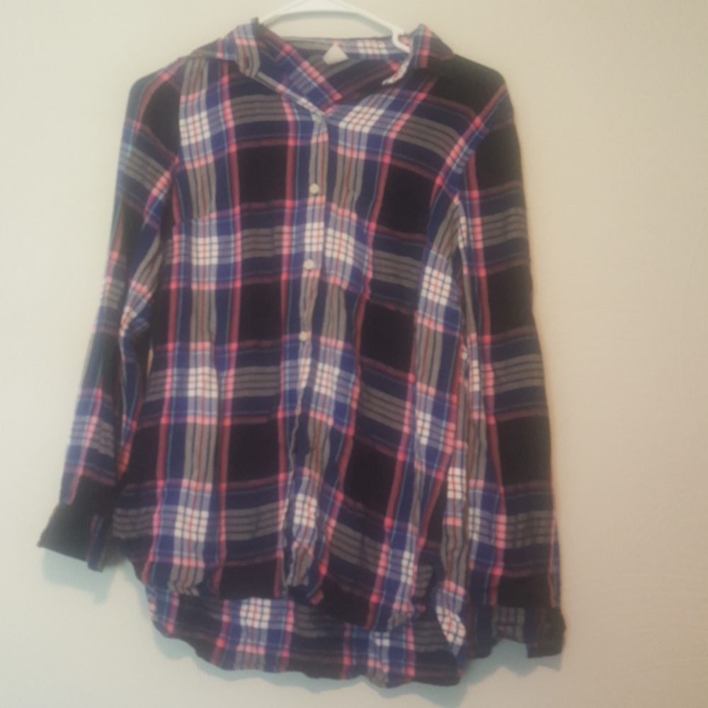 Old Navy Plaid Button Down Top Size Small
